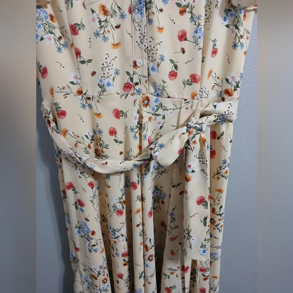 Tahari ASL Cream Midi Dress‎ Sophisticated and Versatile - Picture 7 of 13